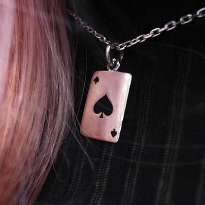 Harley Quinn Poker Spade Necklace Lucky Ace of Spades Pendant Stainless  Steel | eBay