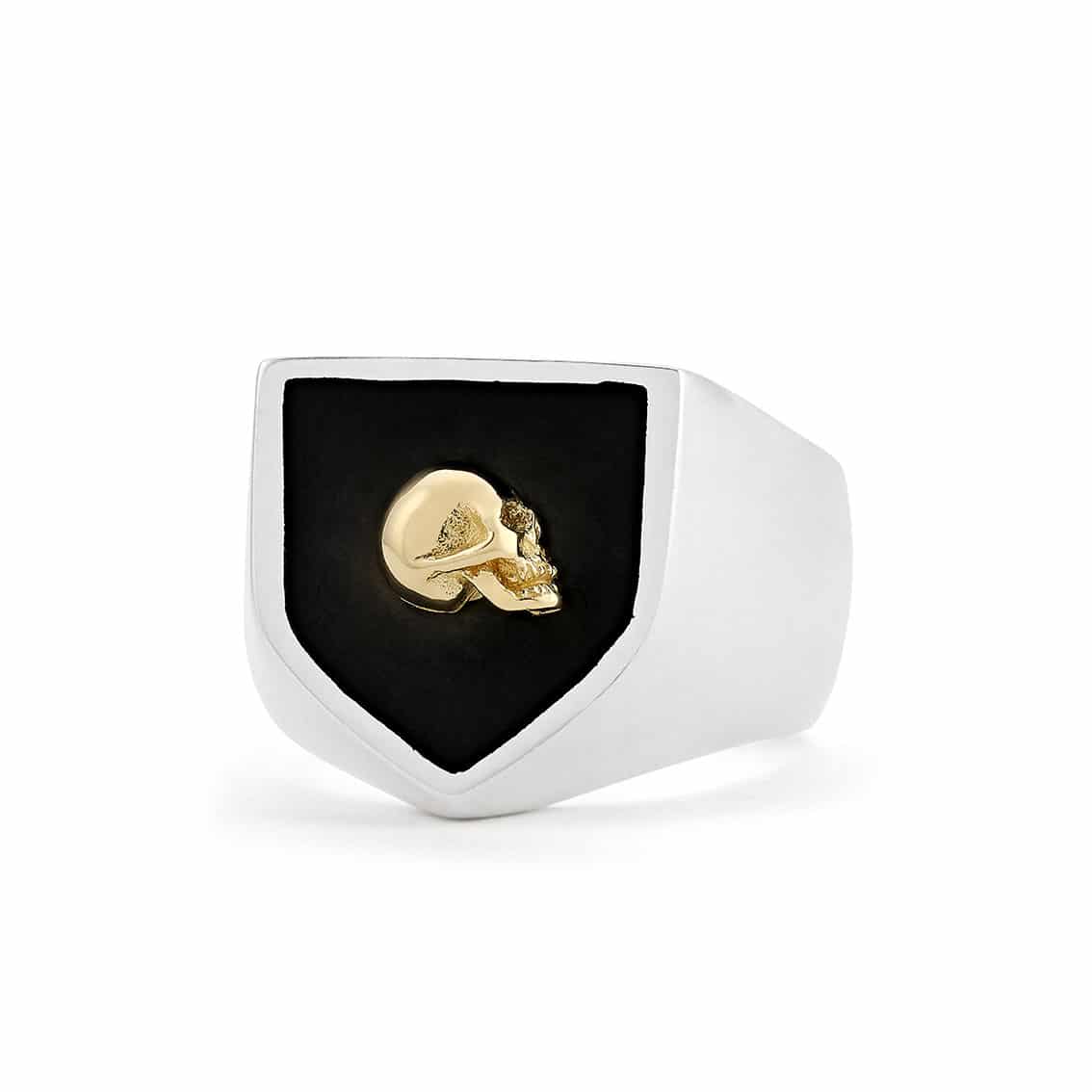 Skull Shield Ring (18ct Gold Skull) - The Great Frog London - USA