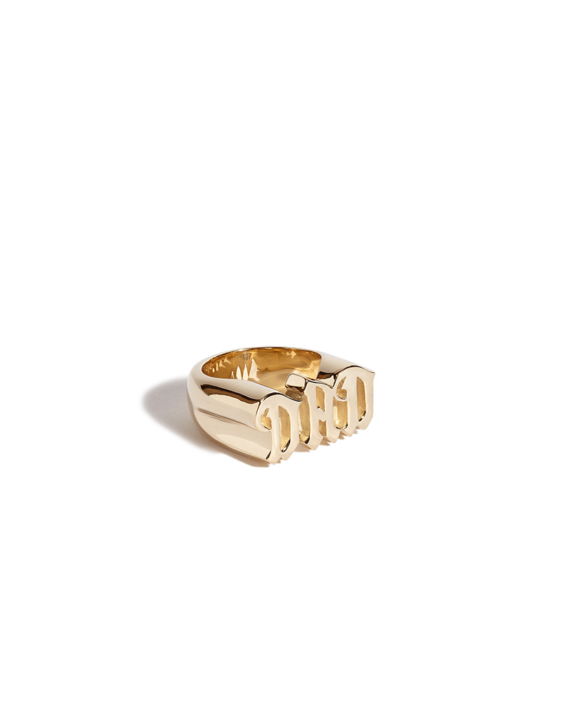 9ct Yellow Solid Gold 'DAD' Ring | eBay
