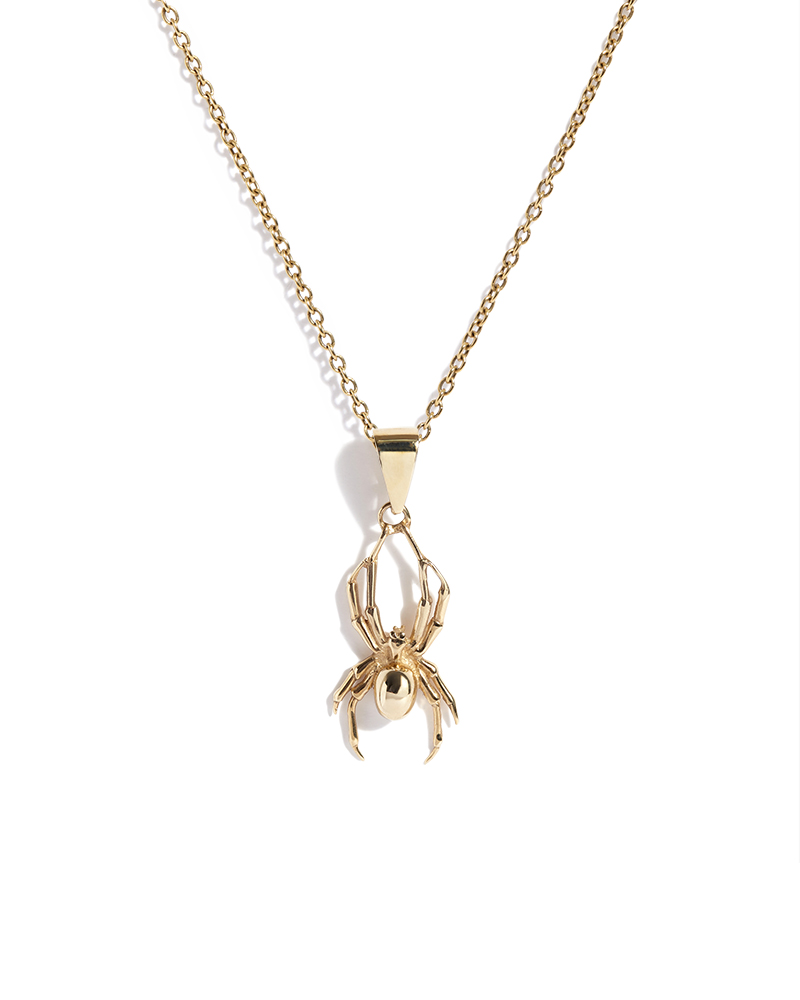 Gold Spider Pendant_On Chain 800x1000