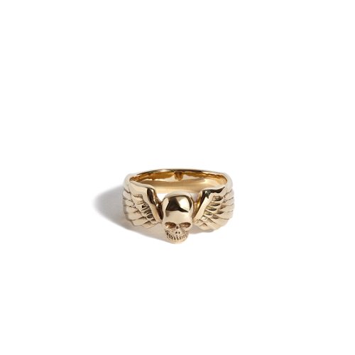 9ct Gold Smallest Evil Skull Ring with Ruby Eyes - The Great Frog