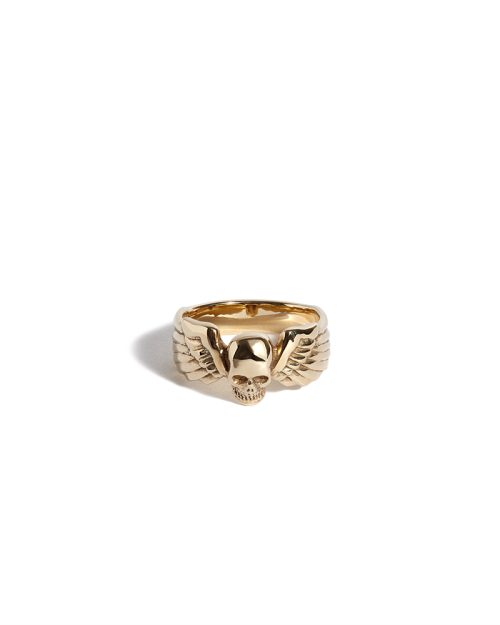 Gold Winged Skull Ring_Front copy