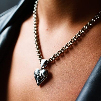 Heart Locket Pendant Necklace In Sterling Silver (18