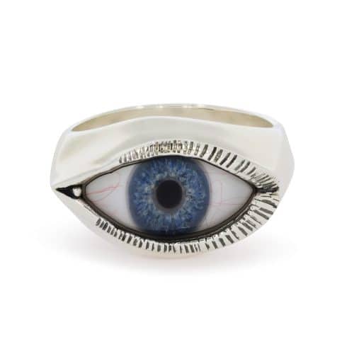 Small Dark Blue Eye Ring