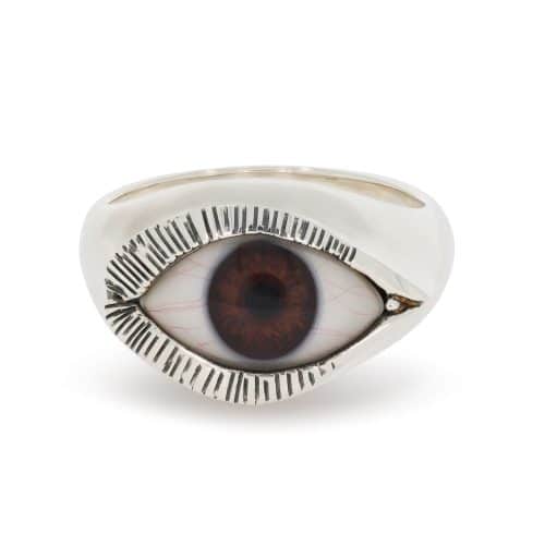 Small Eye Ring Dark Brown